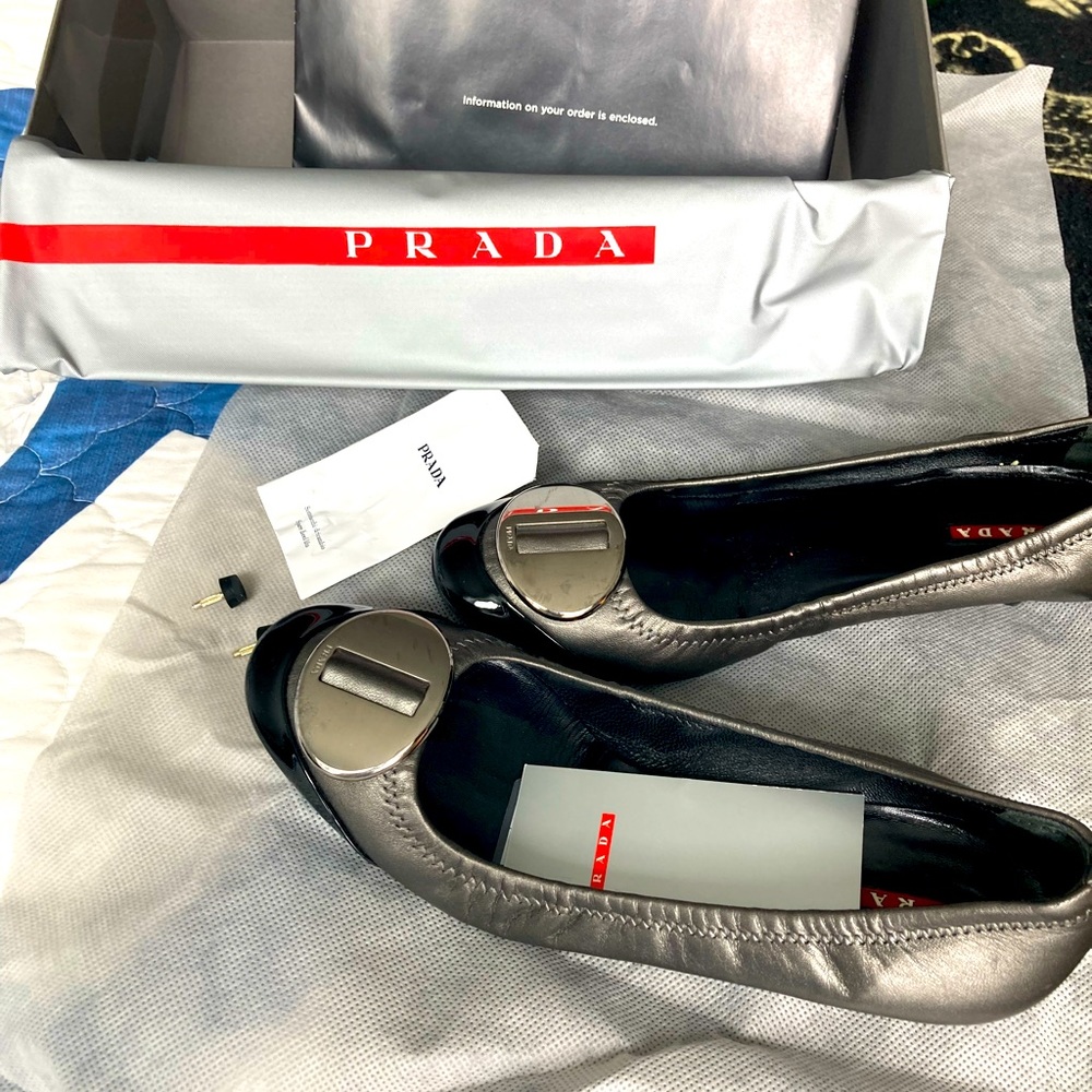 Prada  shoes Grayish, silver and black